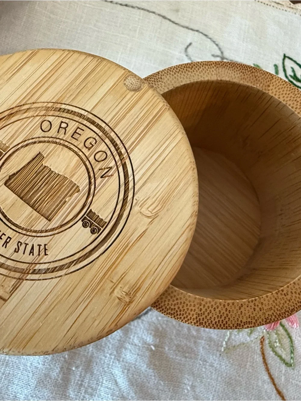 Totally Bamboo Oregon Beaver State Bamboo Salt Box Cellar
